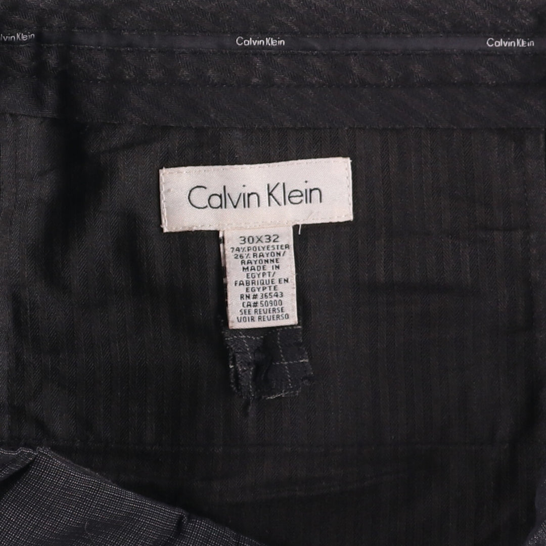 Calvin Klein Men's Slacks, Size W30 polyester black type Vintage Second Hand