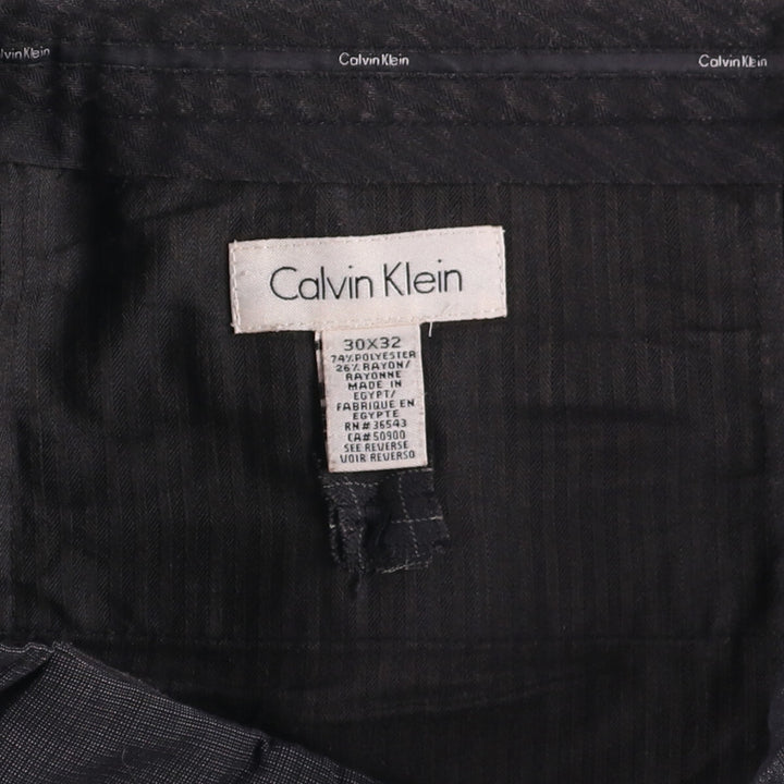 Calvin Klein Men's Slacks, Size W30 polyester black type Vintage Second Hand