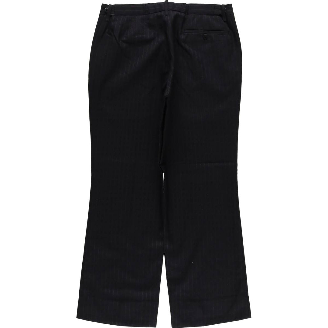 Striped Pattern Wool Pants Slacks Men's Size W34 unclear black type Vintage Second Hand