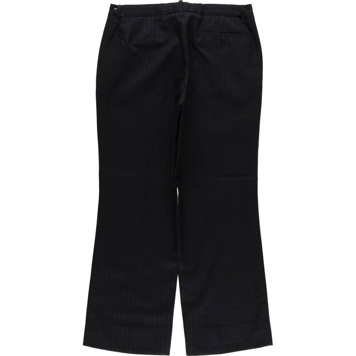 Striped Pattern Wool Pants Slacks Men's Size W34 unclear black type Vintage Second Hand