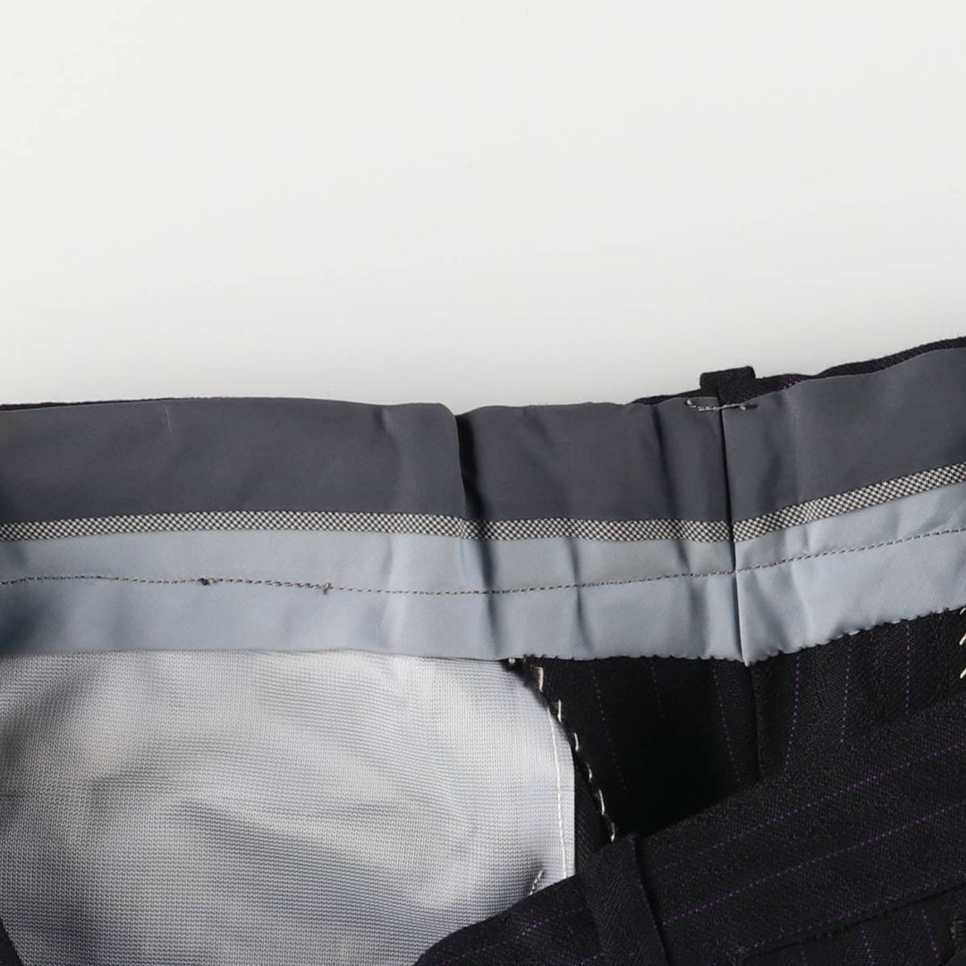 Striped Pattern Wool Pants Slacks Men's Size W34 unclear black type Vintage Second Hand