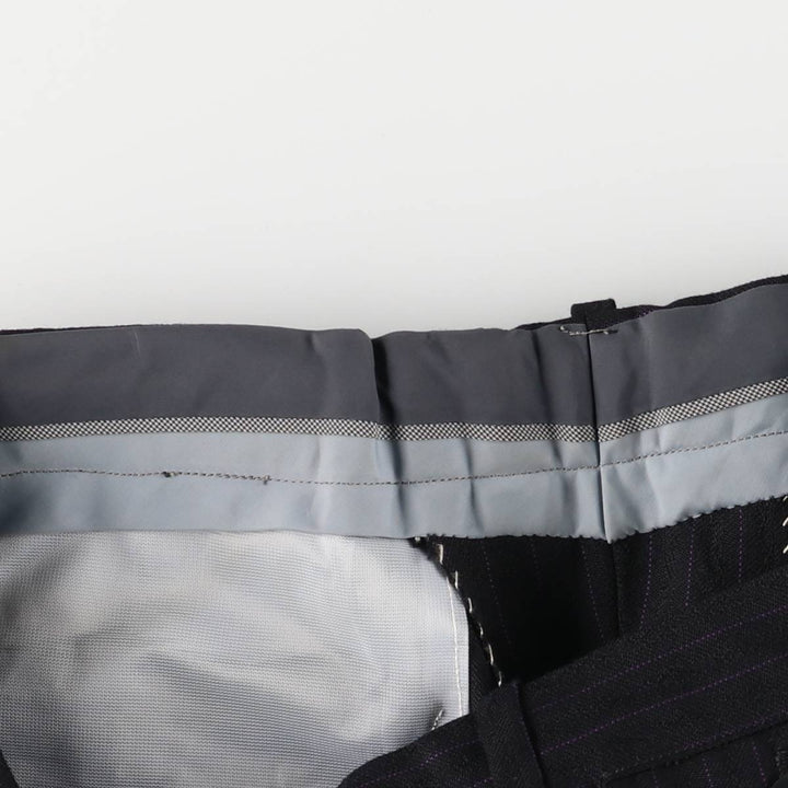 Striped Pattern Wool Pants Slacks Men's Size W34 unclear black type Vintage Second Hand