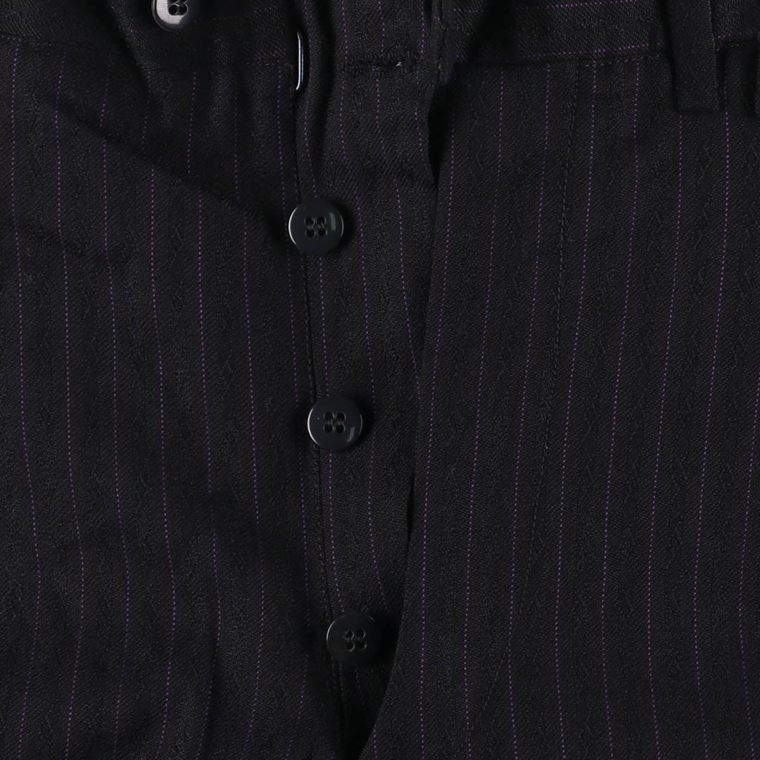 Striped Pattern Wool Pants Slacks Men's Size W34 unclear black type Vintage Second Hand