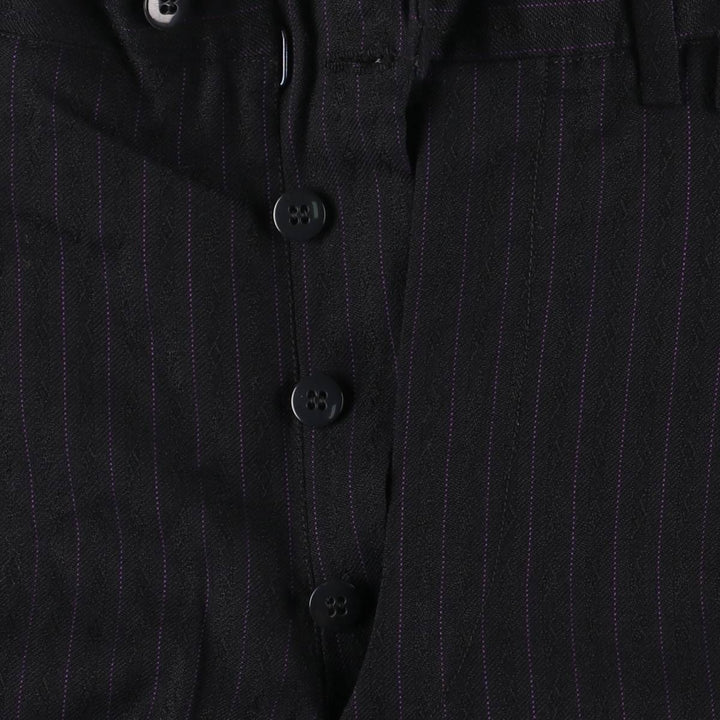 Striped Pattern Wool Pants Slacks Men's Size W34 unclear black type Vintage Second Hand
