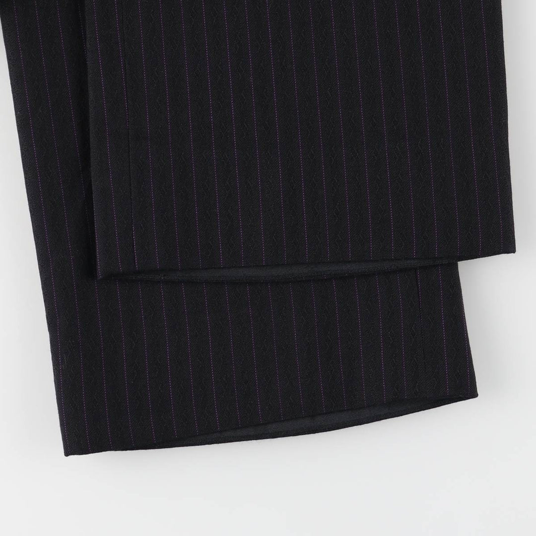 Striped Pattern Wool Pants Slacks Men's Size W34 unclear black type Vintage Second Hand