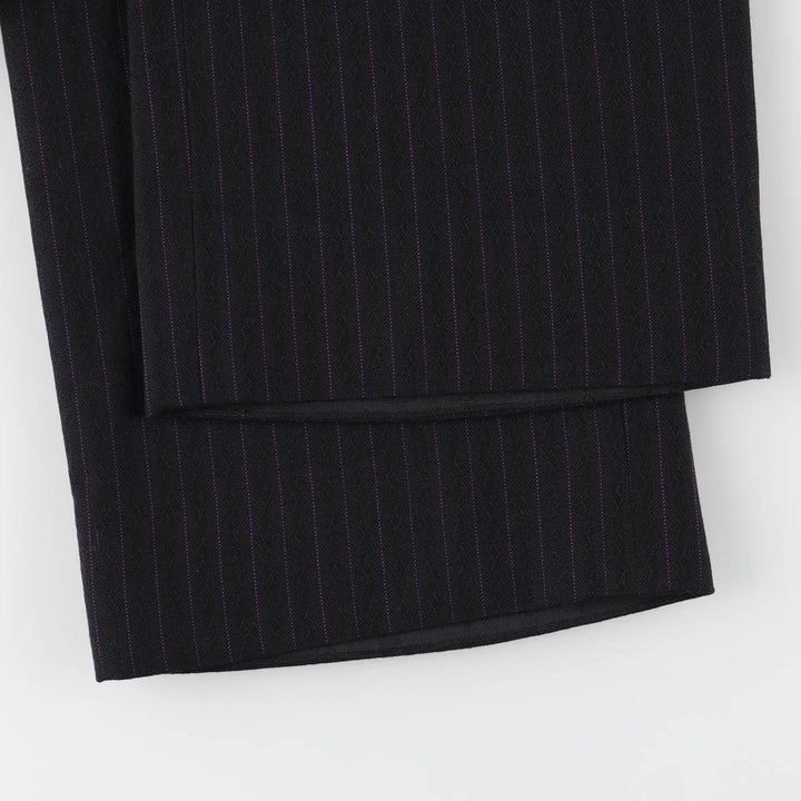 Striped Pattern Wool Pants Slacks Men's Size W34 unclear black type Vintage Second Hand