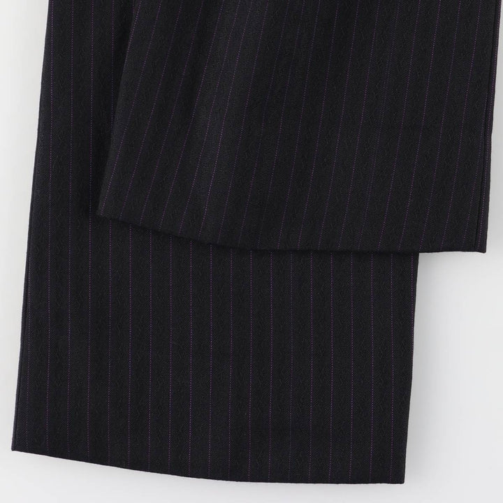 Striped Pattern Wool Pants Slacks Men's Size W34 unclear black type Vintage Second Hand