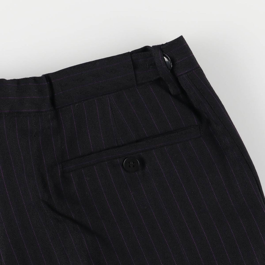 Striped Pattern Wool Pants Slacks Men's Size W34 unclear black type Vintage Second Hand