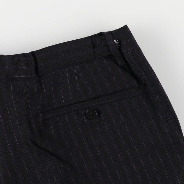 Striped Pattern Wool Pants Slacks Men's Size W34 unclear black type Vintage Second Hand