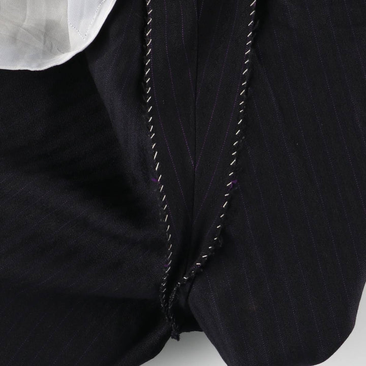 Striped Pattern Wool Pants Slacks Men's Size W34 unclear black type Vintage Second Hand