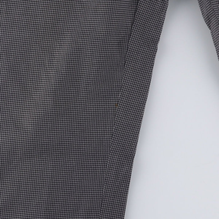Ralph Lauren POLO by Ralph Lauren Houndstooth Pattern Two-Pleated Cotton Slacks, Men's Size W32 cotton gray type Vintage Second Hand