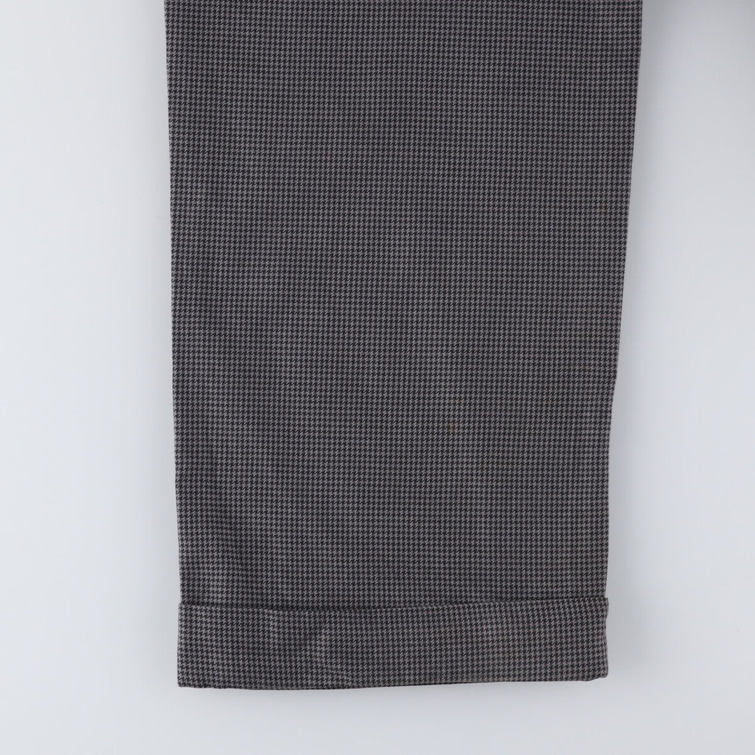 Ralph Lauren POLO by Ralph Lauren Houndstooth Pattern Two-Pleated Cotton Slacks, Men's Size W32 cotton gray type Vintage Second Hand