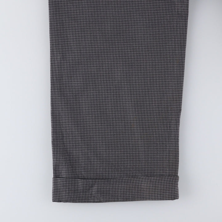 Ralph Lauren POLO by Ralph Lauren Houndstooth Pattern Two-Pleated Cotton Slacks, Men's Size W32 cotton gray type Vintage Second Hand
