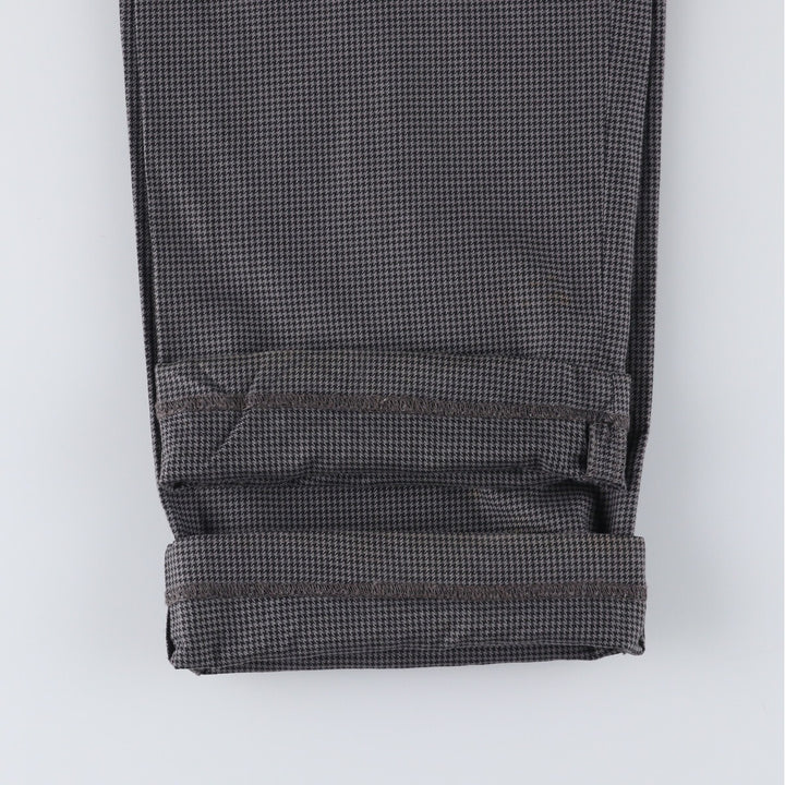 Ralph Lauren POLO by Ralph Lauren Houndstooth Pattern Two-Pleated Cotton Slacks, Men's Size W32 cotton gray type Vintage Second Hand