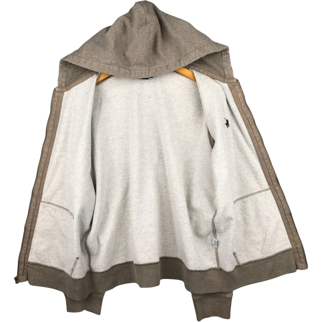 Ralph Lauren POLO by Ralph Lauren Sweat Full Zip Hoodie Men's L size cotton Beige type Vintage Second Hand