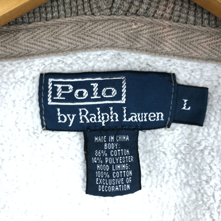 Ralph Lauren POLO by Ralph Lauren Sweat Full Zip Hoodie Men's L size cotton Beige type Vintage Second Hand