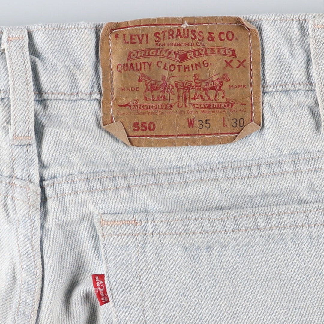 90'S Levi's 550-4803 Tapered Denim Pants, Made in USA, Men's, Size W33, Vintage cotton Blue type light blue Vintage Second Hand