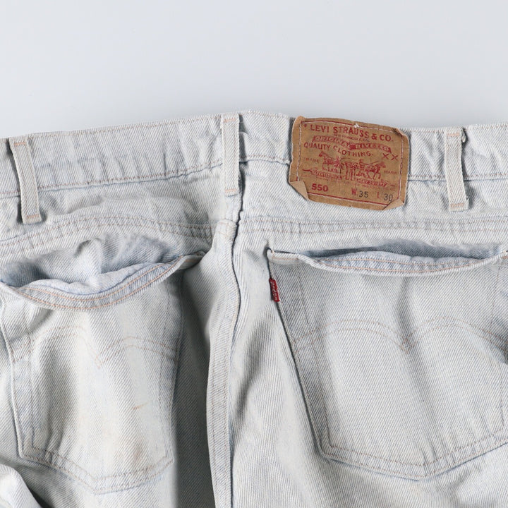90'S Levi's 550-4803 Tapered Denim Pants, Made in USA, Men's, Size W33, Vintage cotton Blue type light blue Vintage Second Hand