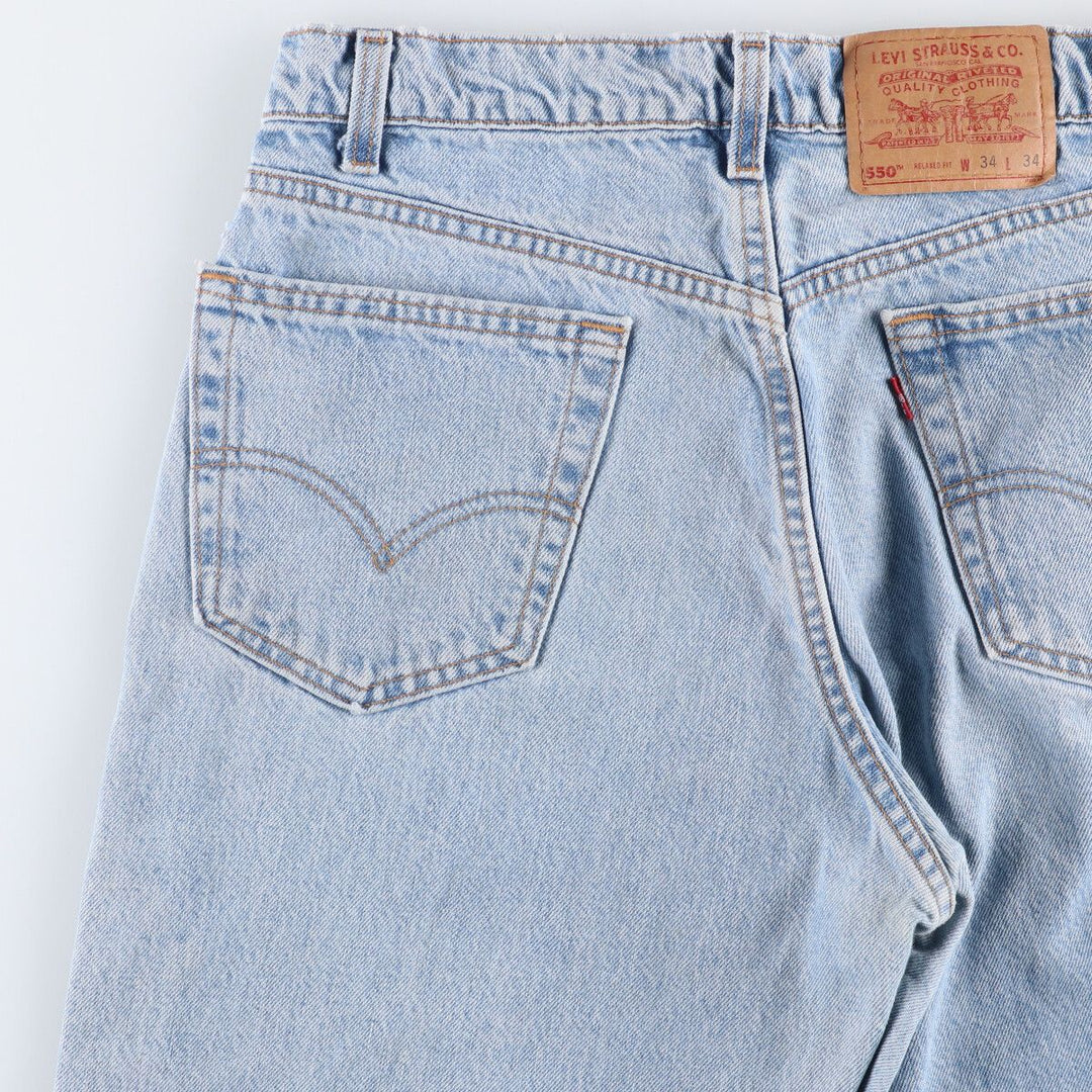90'S Vintage Levi's 550 Tapered Denim Pants, Men's Size W32 unclear blue type Vintage Second Hand