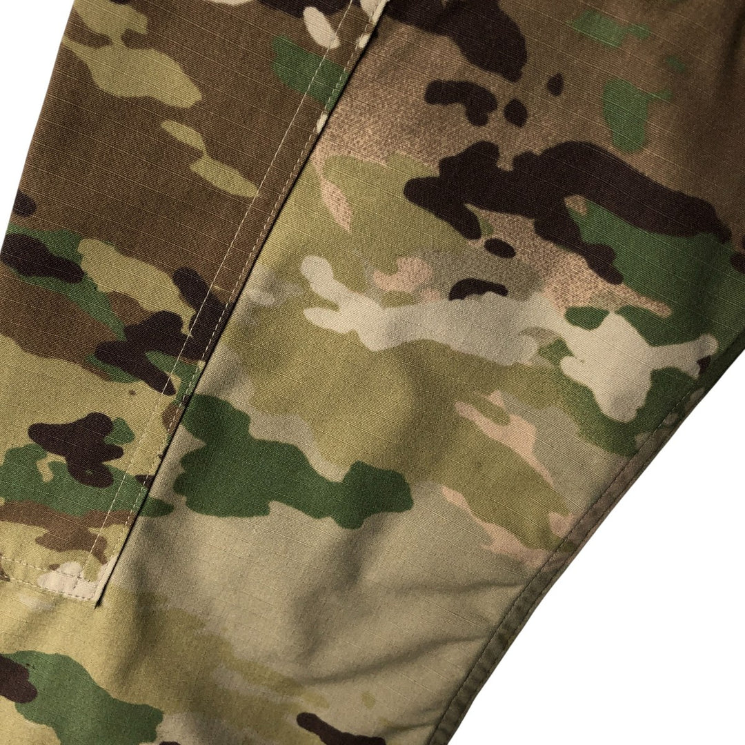 Authentic US military camouflage pattern Multicam camo open collar ripstop military combat jacket, made in USA, size MEDIUM-REGULAR Nylon Khaki type Vintage Second Hand
