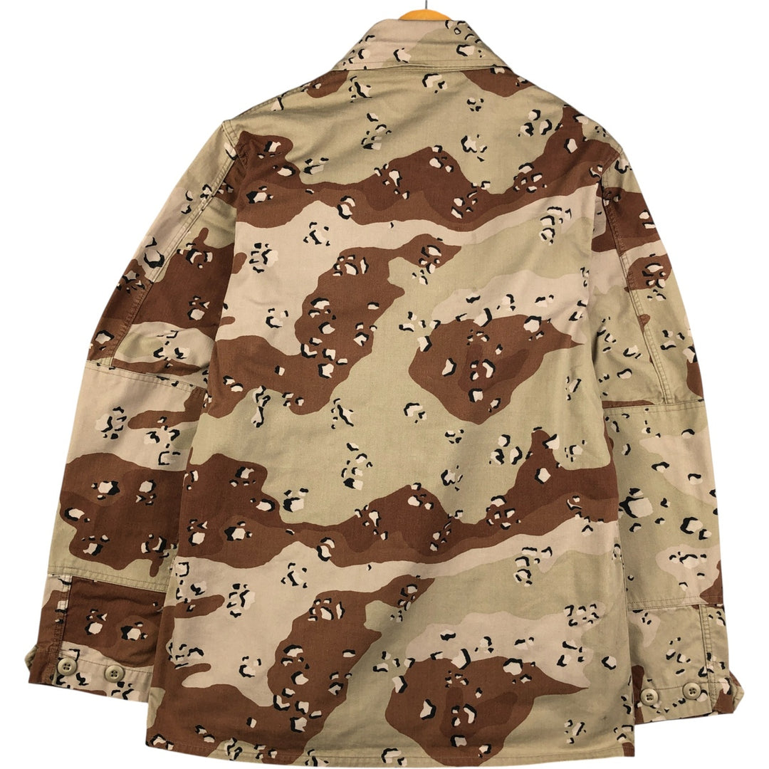 80'S US Military Camouflage Pattern 6C Desert Chocolate Chip Camo BDU Military Jacket Made in USA MEDIUM-REGULAR Men's M Nylon Beige type Vintage Second Hand