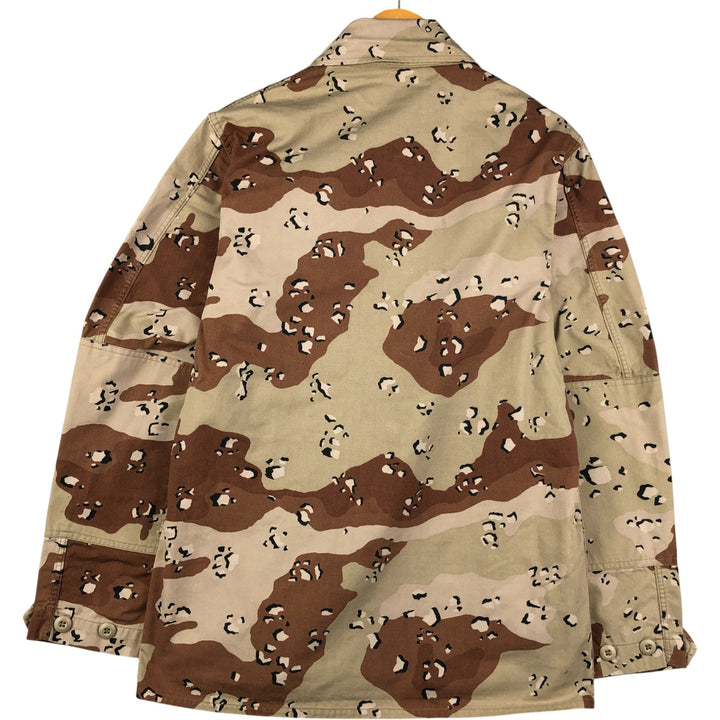 80'S US Military Camouflage Pattern 6C Desert Chocolate Chip Camo BDU Military Jacket Made in USA MEDIUM-REGULAR Men's M Nylon Beige type Vintage Second Hand