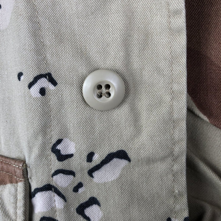 80'S US Military Camouflage Pattern 6C Desert Chocolate Chip Camo BDU Military Jacket Made in USA MEDIUM-REGULAR Men's M Nylon Beige type Vintage Second Hand