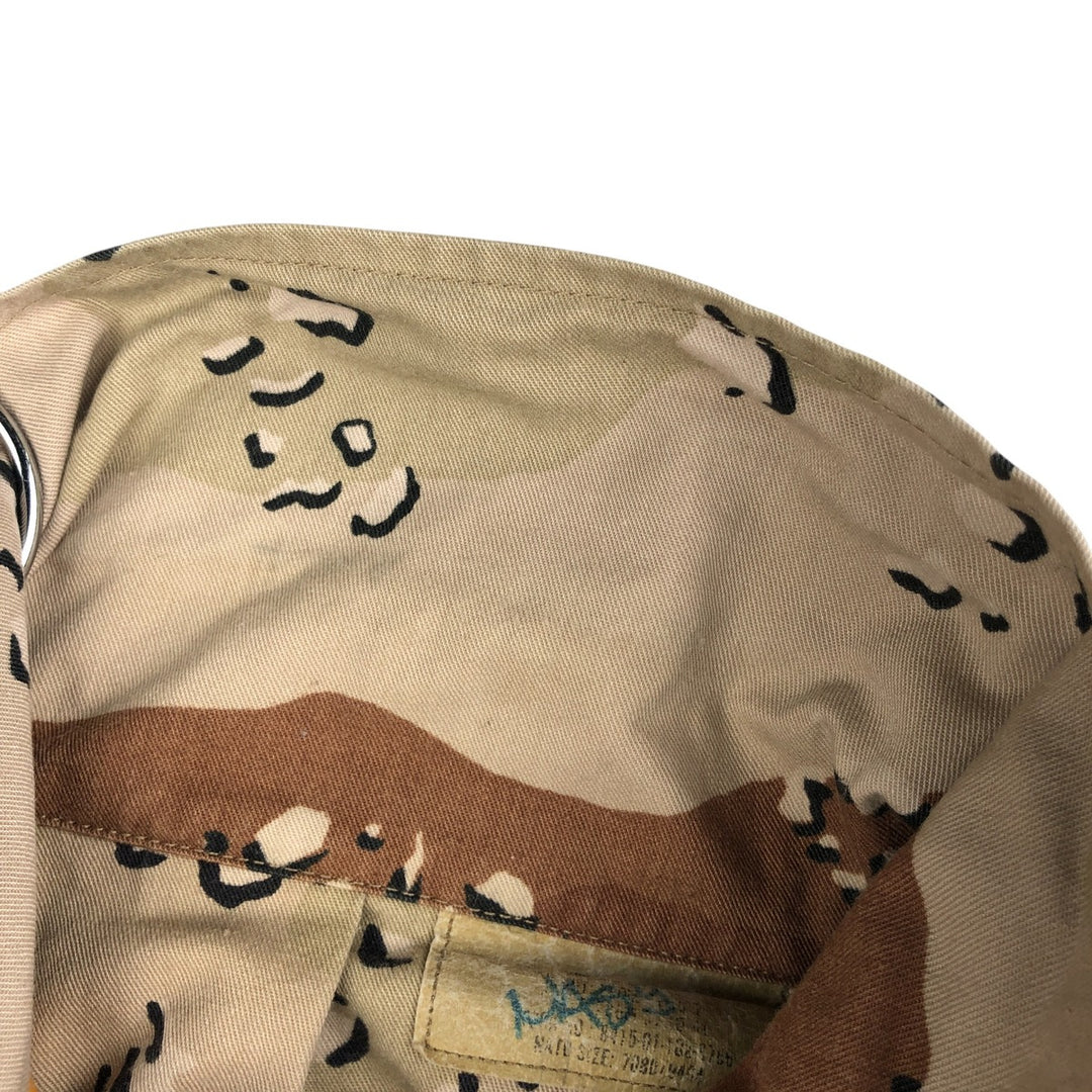 80'S US Military Camouflage Pattern 6C Desert Chocolate Chip Camo BDU Military Jacket Made in USA MEDIUM-REGULAR Men's M Nylon Beige type Vintage Second Hand