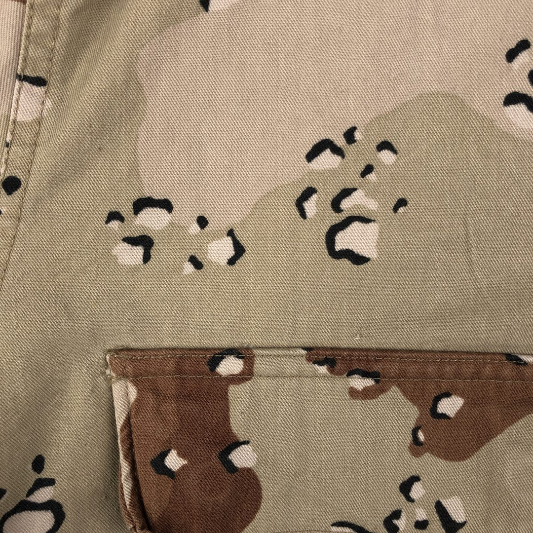 80'S US Military Camouflage Pattern 6C Desert Chocolate Chip Camo BDU Military Jacket Made in USA MEDIUM-REGULAR Men's M Nylon Beige type Vintage Second Hand