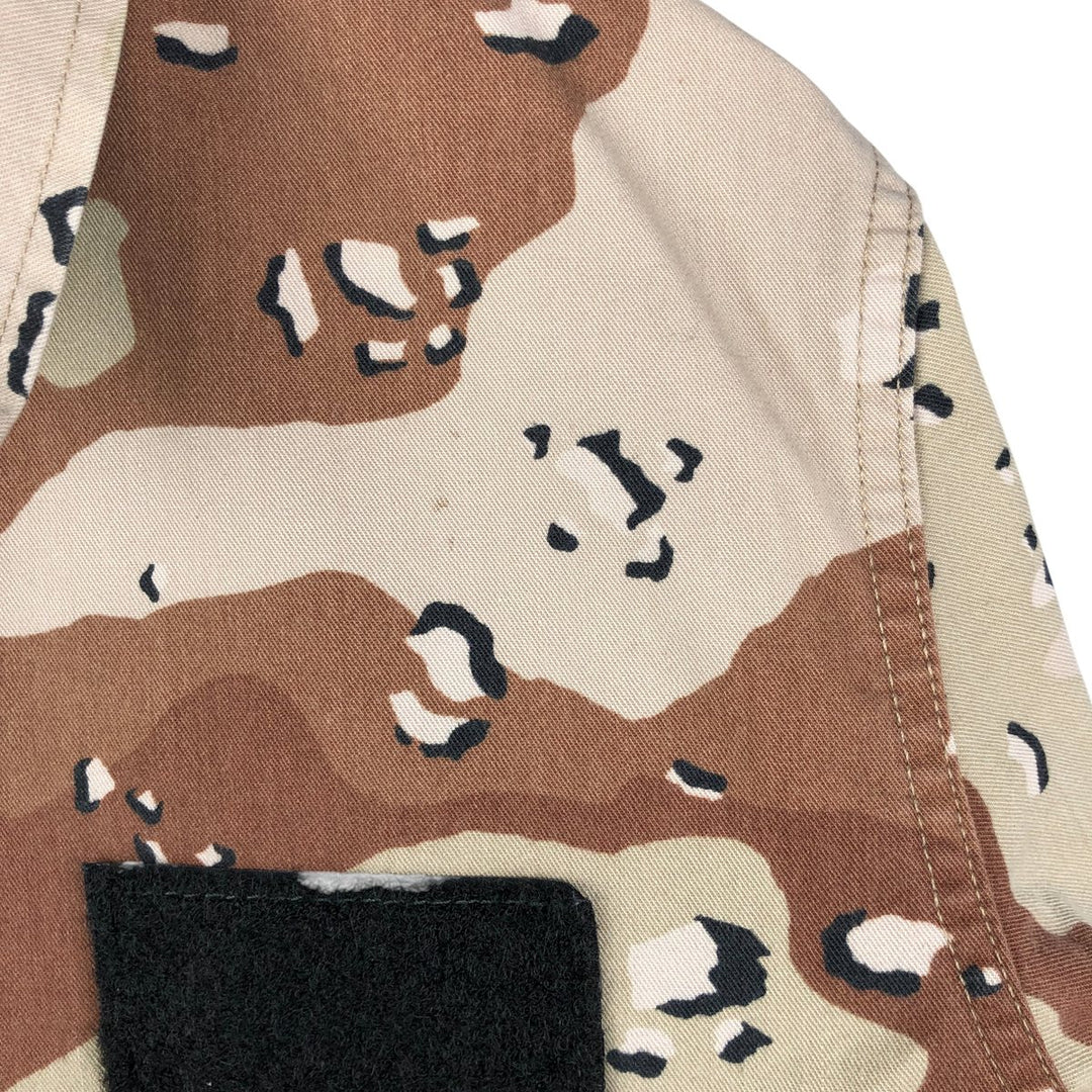 80'S US Military Camouflage Pattern 6C Desert Chocolate Chip Camo BDU Military Jacket Made in USA MEDIUM-REGULAR Men's M Nylon Beige type Vintage Second Hand