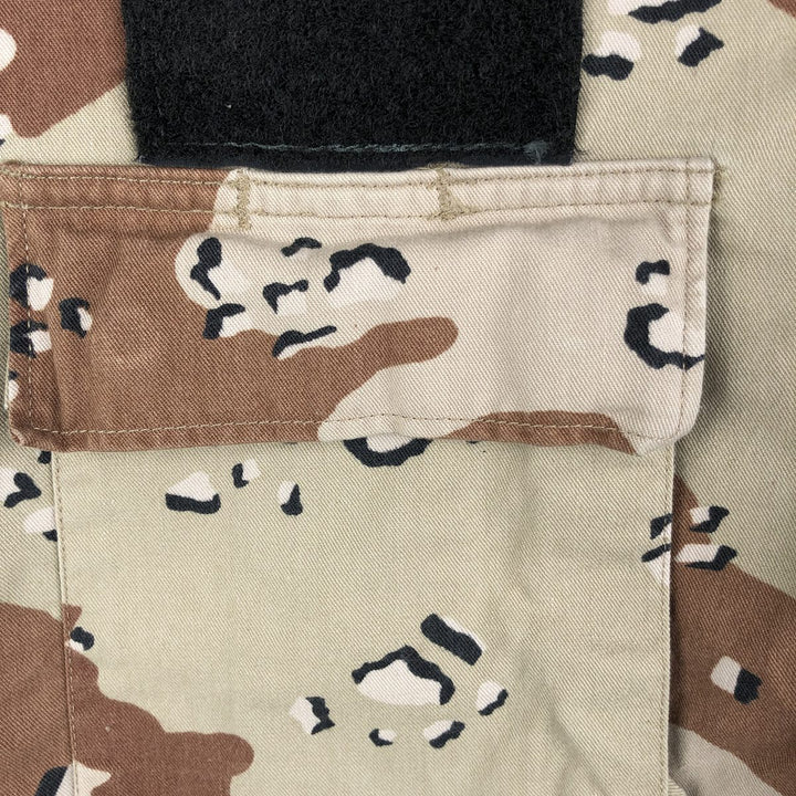 80'S US Military Camouflage Pattern 6C Desert Chocolate Chip Camo BDU Military Jacket Made in USA MEDIUM-REGULAR Men's M Nylon Beige type Vintage Second Hand