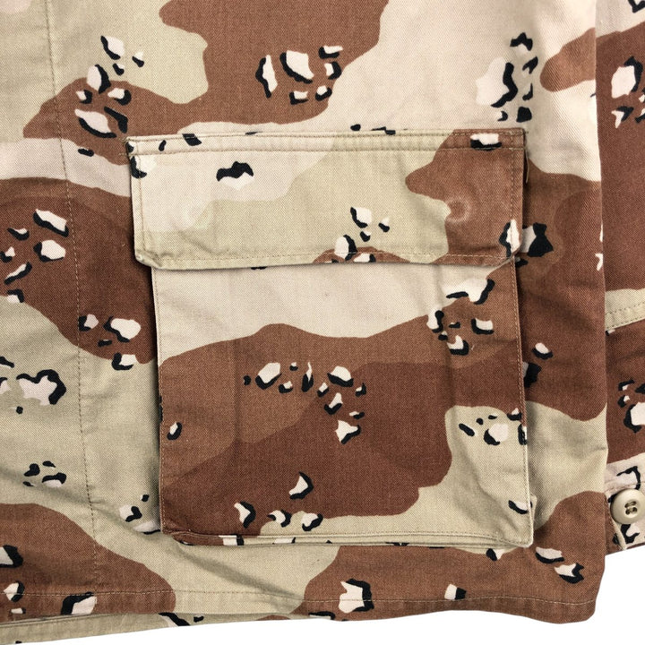 80'S US Military Camouflage Pattern 6C Desert Chocolate Chip Camo BDU Military Jacket Made in USA MEDIUM-REGULAR Men's M Nylon Beige type Vintage Second Hand