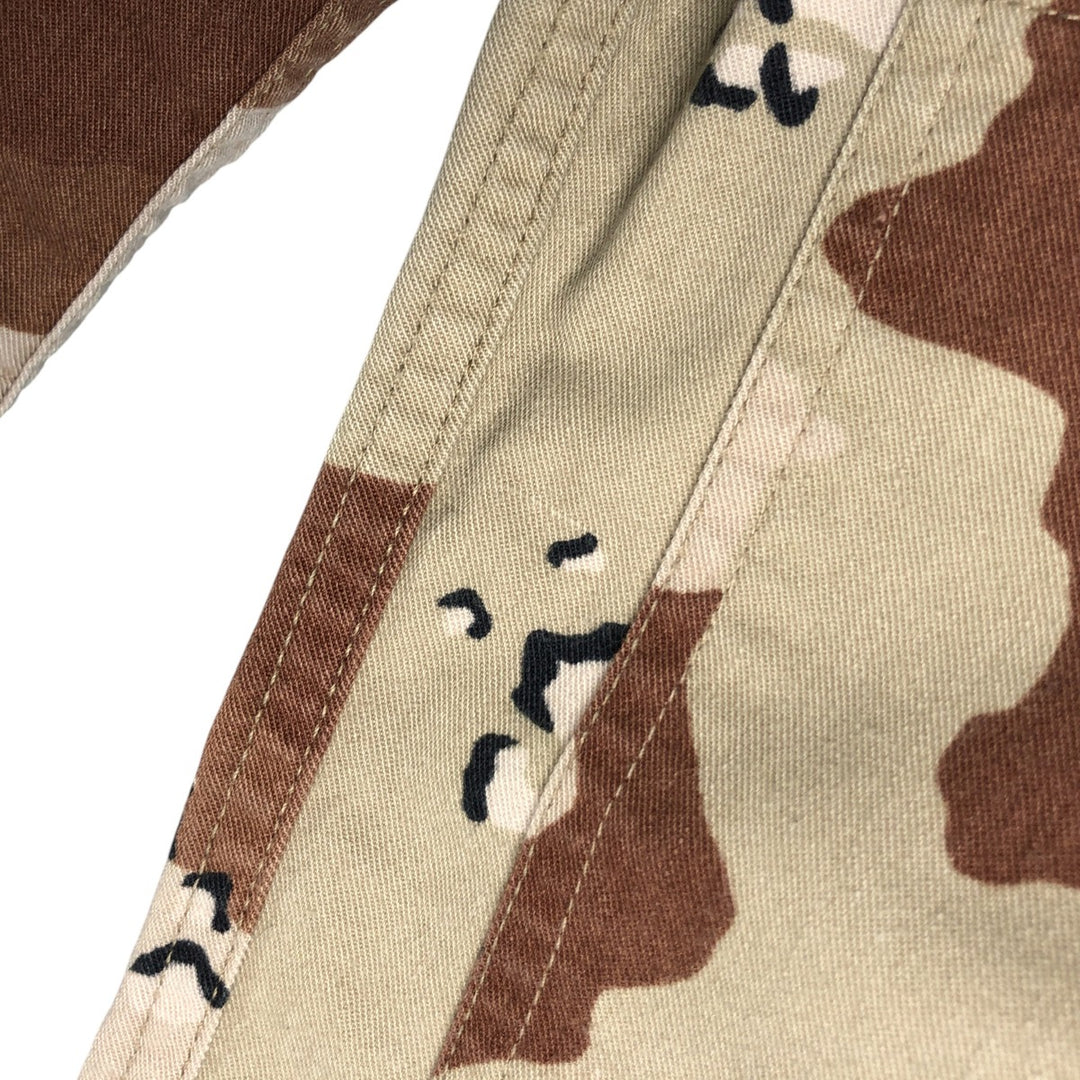 80'S US Military Camouflage Pattern 6C Desert Chocolate Chip Camo BDU Military Jacket Made in USA MEDIUM-REGULAR Men's M Nylon Beige type Vintage Second Hand