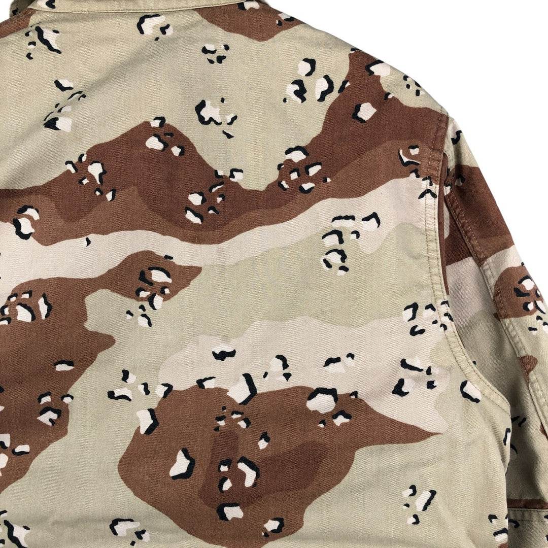 80'S US Military Camouflage Pattern 6C Desert Chocolate Chip Camo BDU Military Jacket Made in USA MEDIUM-REGULAR Men's M Nylon Beige type Vintage Second Hand
