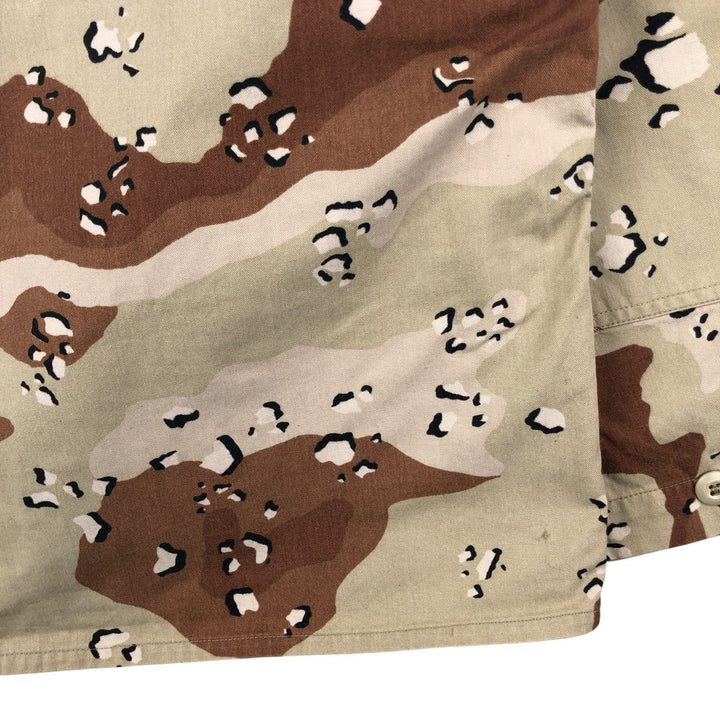 80'S US Military Camouflage Pattern 6C Desert Chocolate Chip Camo BDU Military Jacket Made in USA MEDIUM-REGULAR Men's M Nylon Beige type Vintage Second Hand