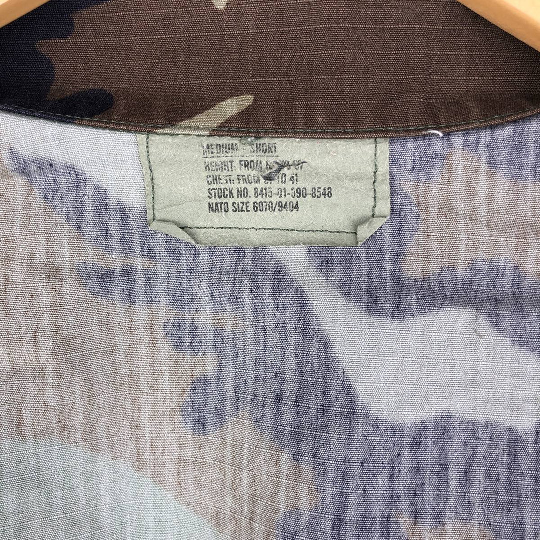 2000'S US Military Camouflage Pattern Woodland Camo BDU Ripstop Military Jacket, Made in USA, Medium-Short, Men's Size M cotton Khaki type Vintage Second Hand