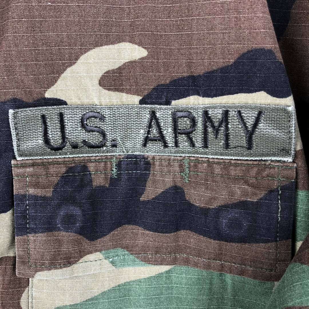 2000'S US Military Camouflage Pattern Woodland Camo BDU Ripstop Military Jacket, Made in USA, Medium-Short, Men's Size M cotton Khaki type Vintage Second Hand