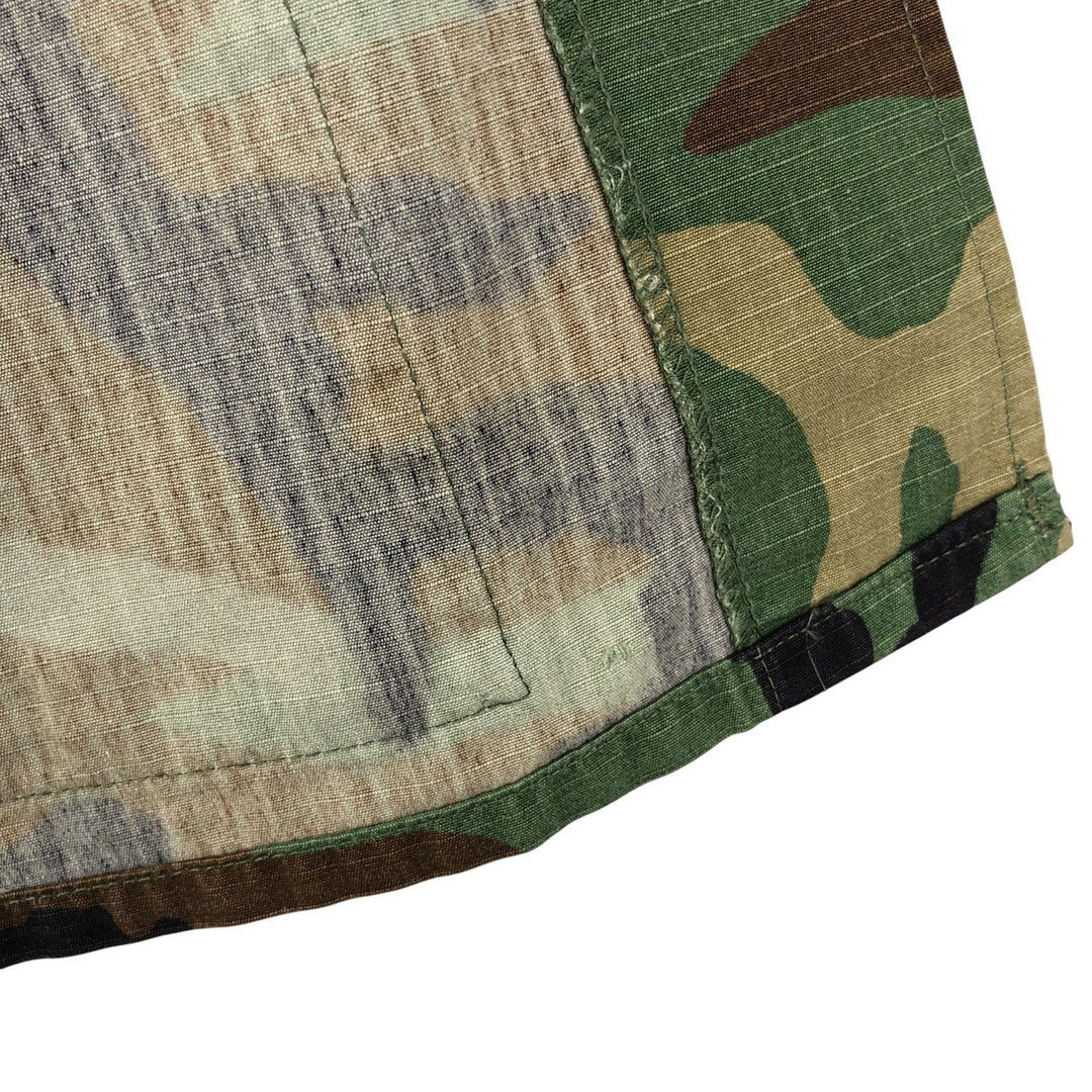 2000'S US Military Camouflage Pattern Woodland Camo BDU Ripstop Military Jacket, Made in USA, Medium-Short, Men's Size M cotton Khaki type Vintage Second Hand