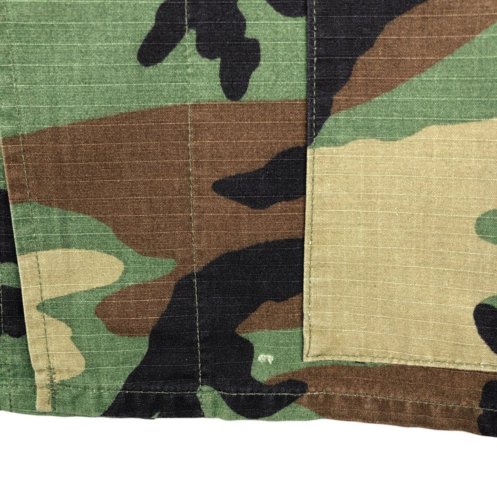 2000'S US Military Camouflage Pattern Woodland Camo BDU Ripstop Military Jacket, Made in USA, Medium-Short, Men's Size M cotton Khaki type Vintage Second Hand