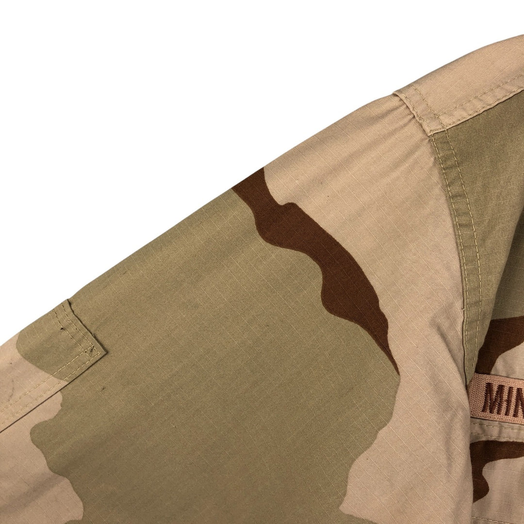 Civilian Camouflage Pattern 3C Desert Camo Stenciled Ripstop BDU Military Jacket, Made in USA, Men's Size Medium Nylon Beige type Vintage Second Hand