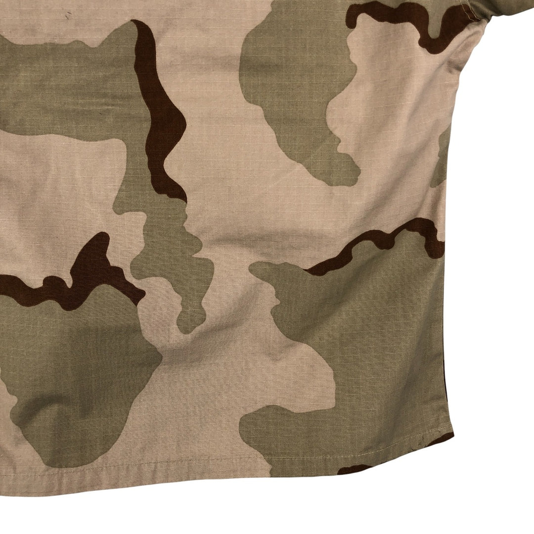 Civilian Camouflage Pattern 3C Desert Camo Stenciled Ripstop BDU Military Jacket, Made in USA, Men's Size Medium Nylon Beige type Vintage Second Hand