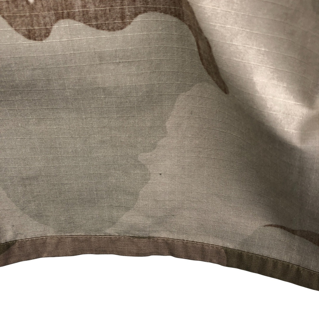 Civilian Camouflage Pattern 3C Desert Camo Stenciled Ripstop BDU Military Jacket, Made in USA, Men's Size Medium Nylon Beige type Vintage Second Hand