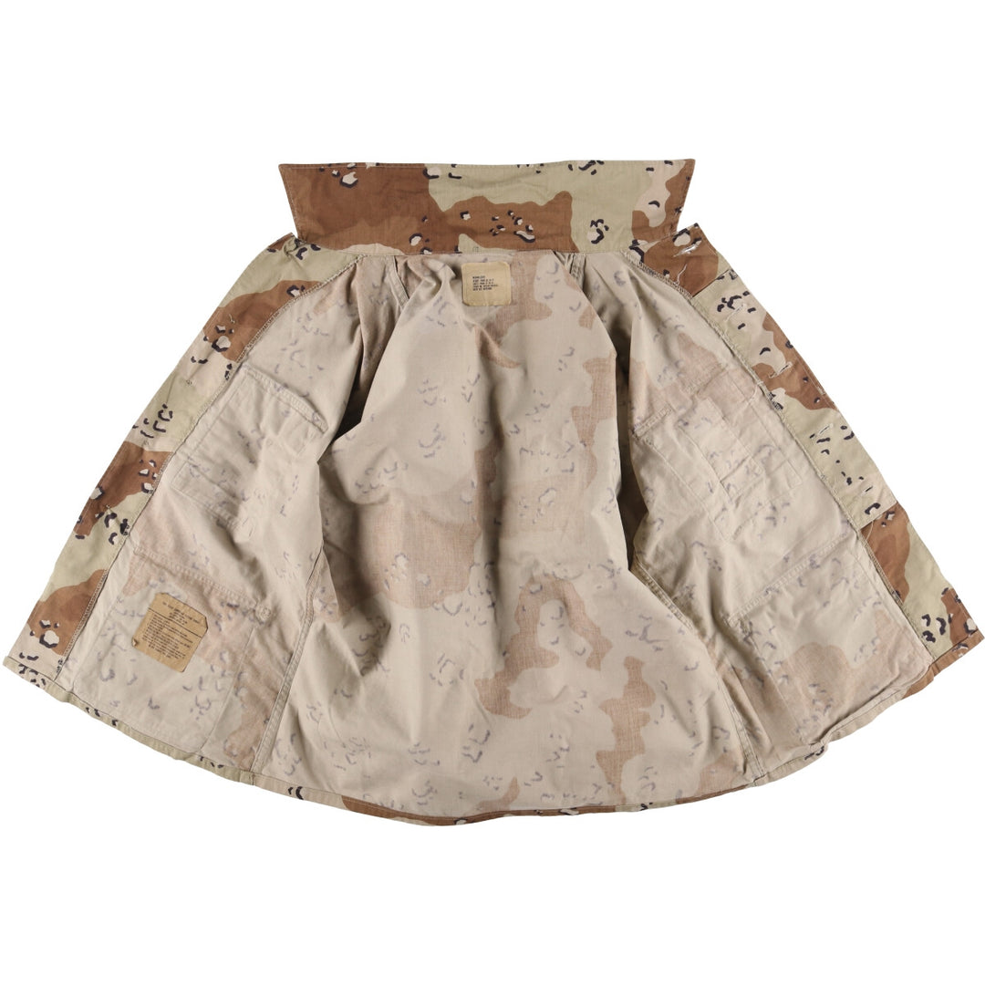 1990'S US Military 6C Desert Chocolate Chip Camo BDU Military Jacket, Made in USA, Medium-Short, Men's Size M, Vintage cotton beige type brown Vintage Second Hand