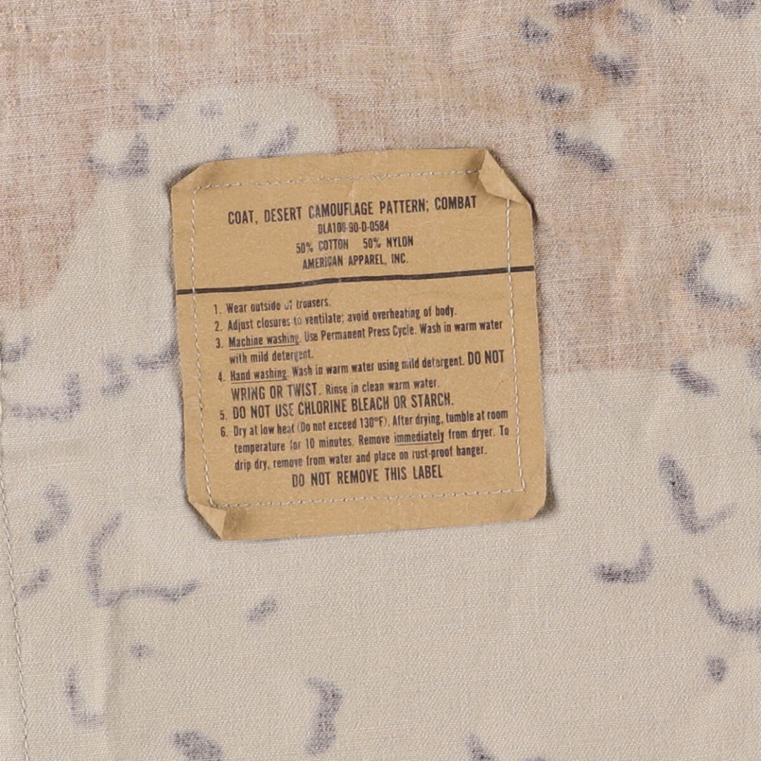 1990'S US Military 6C Desert Chocolate Chip Camo BDU Military Jacket, Made in USA, Medium-Short, Men's Size M, Vintage cotton beige type brown Vintage Second Hand