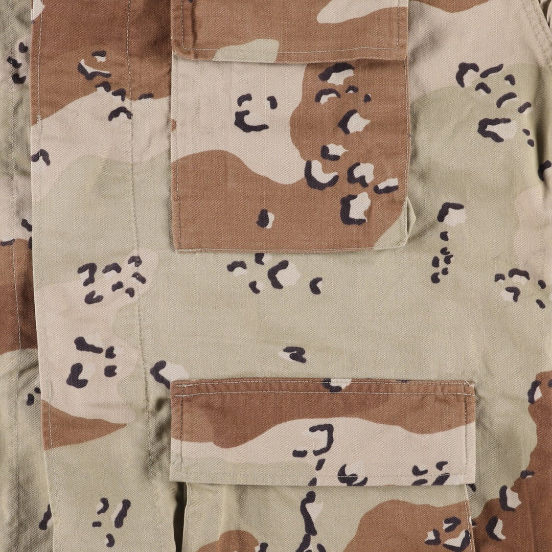 1990'S US Military 6C Desert Chocolate Chip Camo BDU Military Jacket, Made in USA, Medium-Short, Men's Size M, Vintage cotton beige type brown Vintage Second Hand