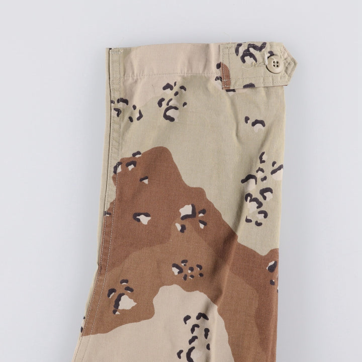 1990'S US Military 6C Desert Chocolate Chip Camo BDU Military Jacket, Made in USA, Medium-Short, Men's Size M, Vintage cotton beige type brown Vintage Second Hand