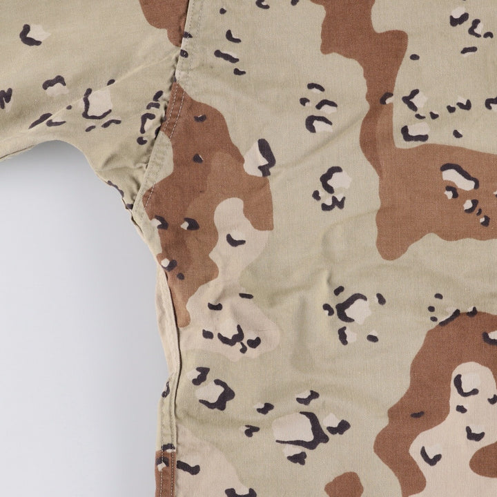 1990'S US Military 6C Desert Chocolate Chip Camo BDU Military Jacket, Made in USA, Medium-Short, Men's Size M, Vintage cotton beige type brown Vintage Second Hand