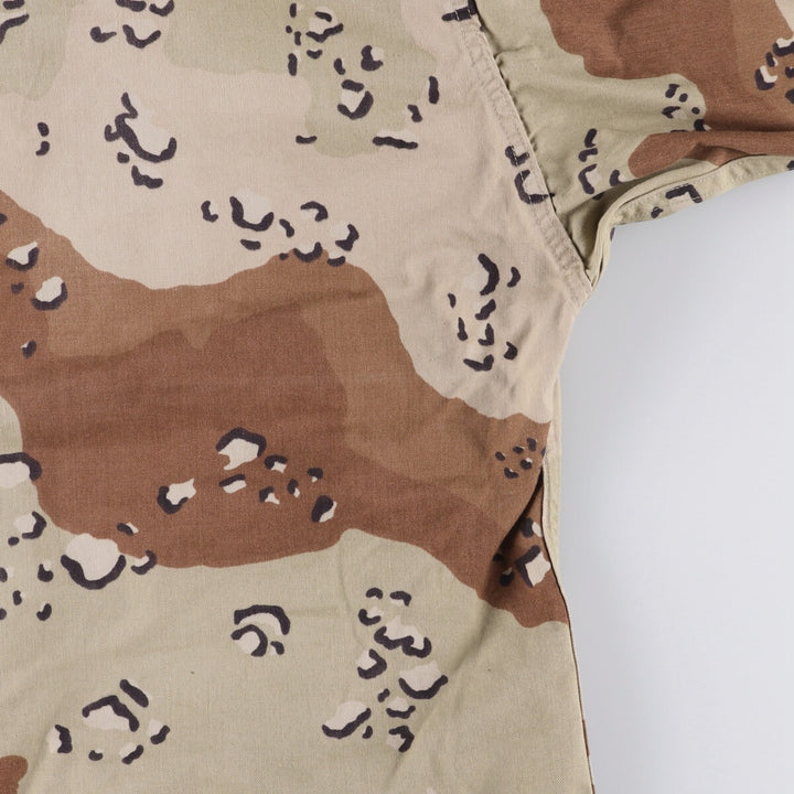 1990'S US Military 6C Desert Chocolate Chip Camo BDU Military Jacket, Made in USA, Medium-Short, Men's Size M, Vintage cotton beige type brown Vintage Second Hand