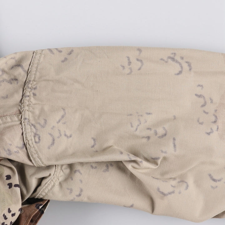 1990'S US Military 6C Desert Chocolate Chip Camo BDU Military Jacket, Made in USA, Medium-Short, Men's Size M, Vintage cotton beige type brown Vintage Second Hand