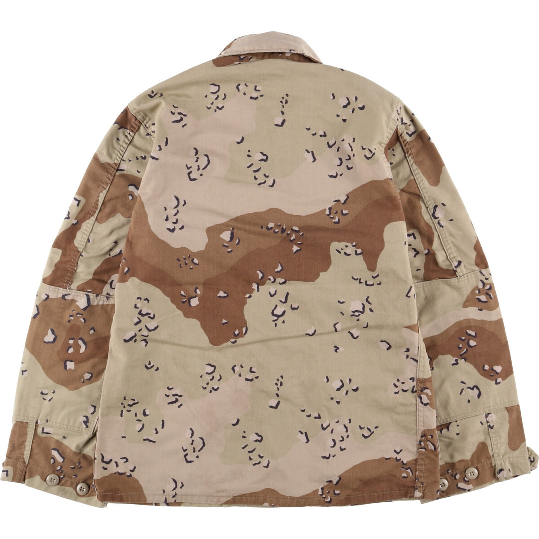 1980'S US Military 6C Desert Chocolate Chip Camo BDU Military Jacket, Made in USA, Small-Short, Men's Size Small, Vintage cotton beige type brown Vintage Second Hand